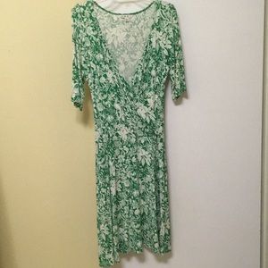 Cabi Green & White Dress